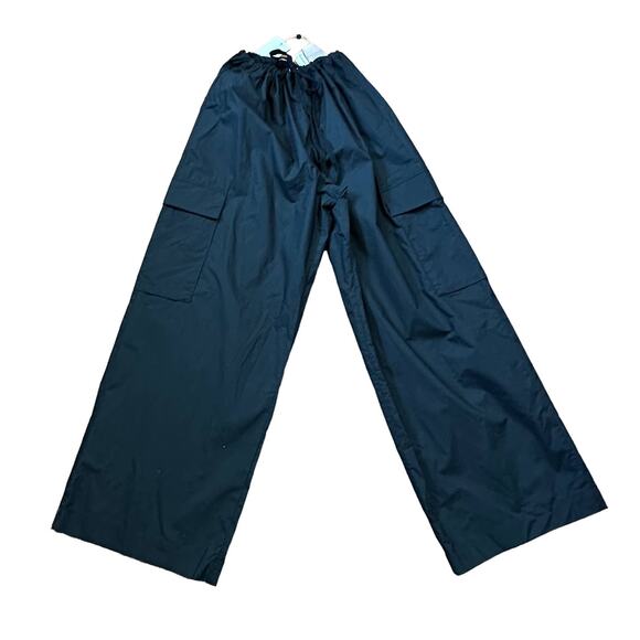 Lovers + Friends Black Baggy Cargo Pants LARGE Wide Leg Drawstring $198 NEW - Picture 5 of 9